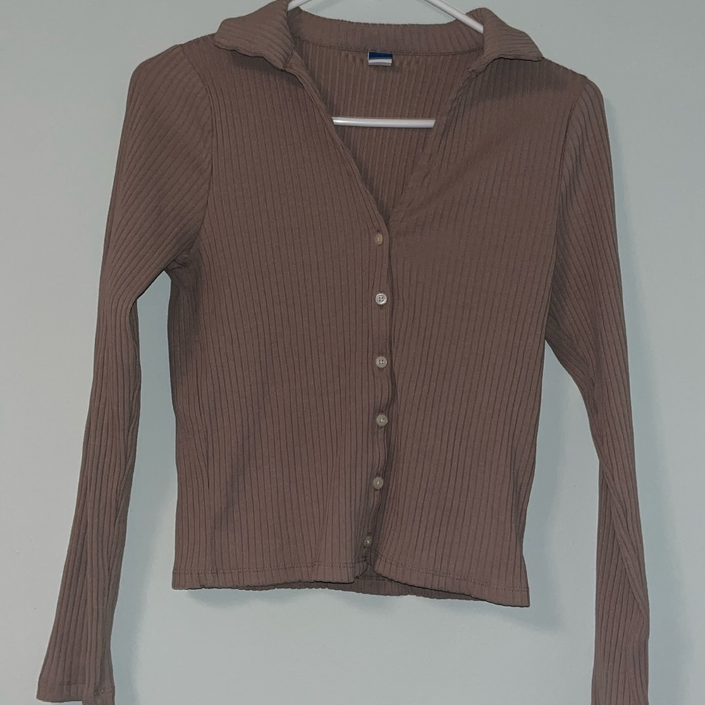 Ribbed long sleeved button down NWOT